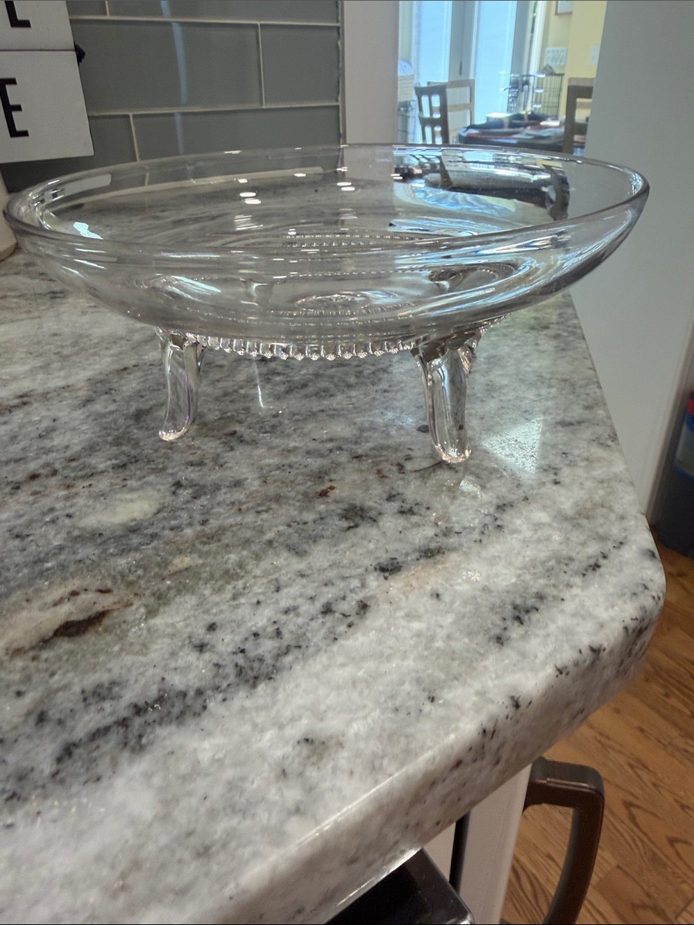 Clear Glass Footed Dish catchall/candy dish